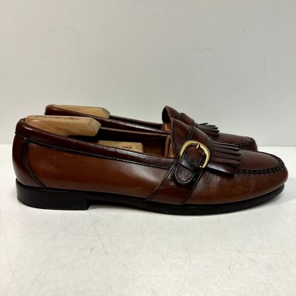 VERY GOOD Cole Haan Buckle Loafer Kiltie Handsewn Moc Made in Maine USA 10.5 D - Picture 2 of 13